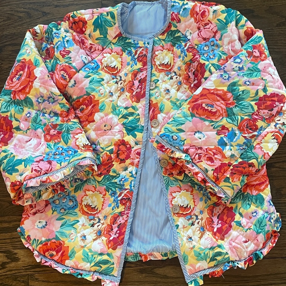 SHEIN Floral Multicolor Quilted Jacket